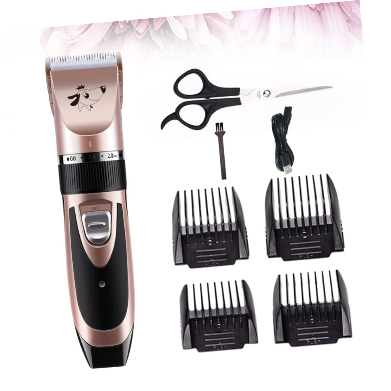 SUPVOX Dog Cat Hair Trimmer Kit Rechargeable Pet Clippers Water Washable Blade Design Comfortable -Slip Handle for Easy Pet Grooming