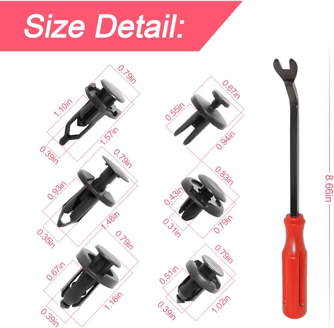 30 Clips De Panneau Rivet 8mm The Lord Of The Tools - Pour Pare-Chocs Voiture | Compatible Multi-Marques