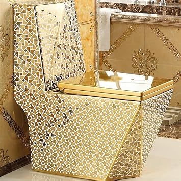 Golden Smart Toilet, Super Modern Mute Toilets, Toilet Bidet, Auto Dual Flush, Ceramics Toilet for Hotel Bathrooms,305mm 675x820x340mm