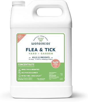 Wondercide - Flea and Tick Spray Concentrate for Yard and Garden with Natural Essential Oils Kill, Control, Prevent, Fleas, Ticks, Mosquitoes and Insects - Safe Around Pets, Plants, Kids - 1 Gallon