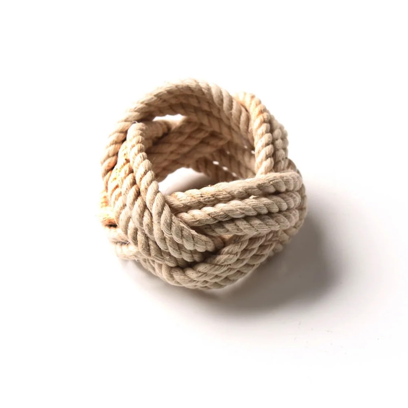 Lot de 10 ronds de serviette en corde de chanvre faits à la main pour table de salle à manger