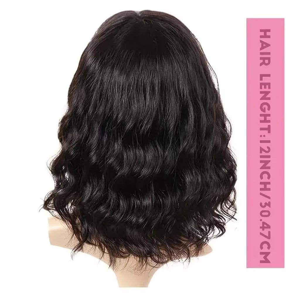 Haarpflege Körpergewellte Perücke Mit Pony Brasilianisches Echthaar Für Frauen Klebefrei Für Tragen Und Mitnehmen Maschinell Hergestellt