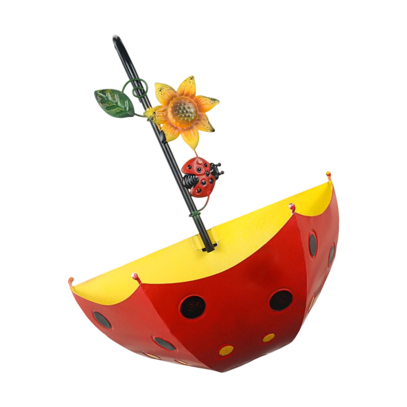 Creative Umbrella Wall Planter for Garden Balcony Porch with Animal Ornaments Iron Hanging Flowerpot Decor Iron Wall Planter with Animal Decoration
