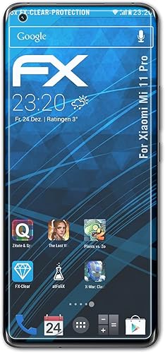 Película protectora de pantalla compatible con Xiaomi Mi 11 Pro Protector de pantalla Ultra Clear FX (3X)