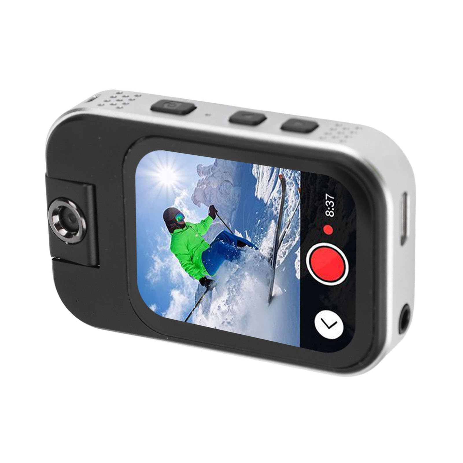 Tangxi Lettore MP3 con Fotocamera, Bluetooth 5.4 Dual Mode, Touchscreen da 2 Pollici Altoparlante Integrato e Clip di Sicurezza con Registrazione HD Memo Vocali, per Foto Musicali