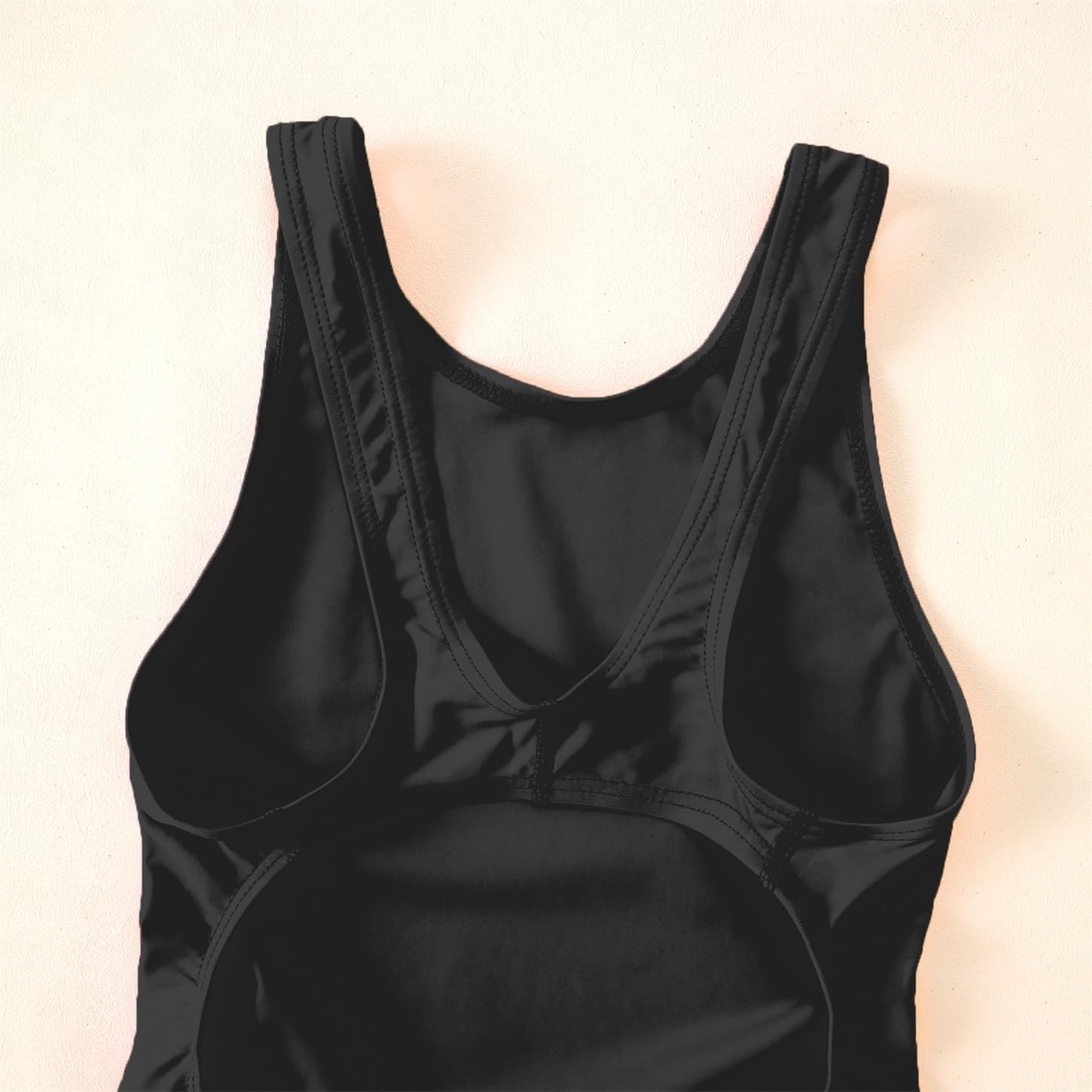 Girls Athletic One Piece Swimsuit Kids Solid Swimwear for Team Practice and Competition Black Navy Sport Bathing Suit - Image 3