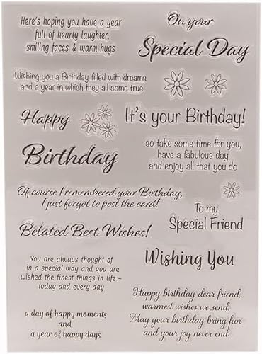 Miniatura 55 de MESYGK Small Blessings Words - Sello de silicona transparente transparente para álbum, tarjetas de goma para decoración de tarjetas y álbumes