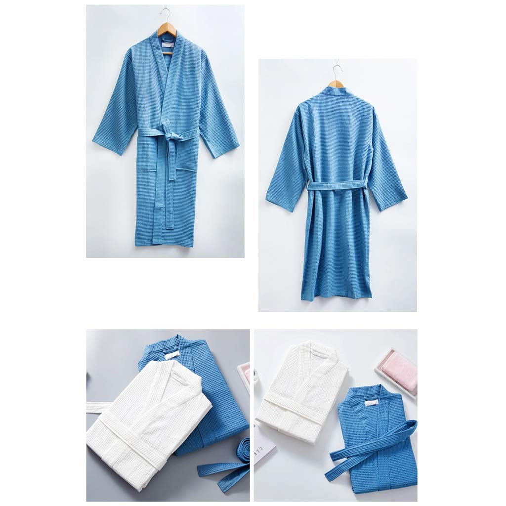 Accappatoio Kimono da Uomo in Cotone Leggero, Accappatoi da Uomo per Adolescenti Accappatoio Hotel Spa Accappatoio in Asciugamano, 2 Tasche, 1 Cintura