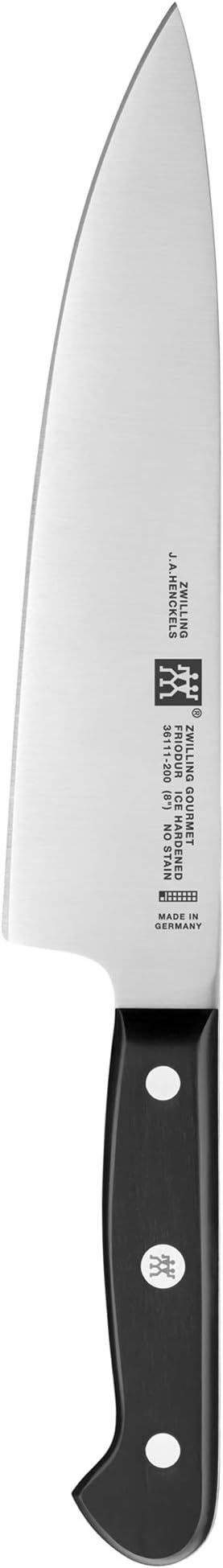 ZWILLING Gourmet 8-inch Chef’s Knife, Kitchen Knife, Black, Stainless Steel