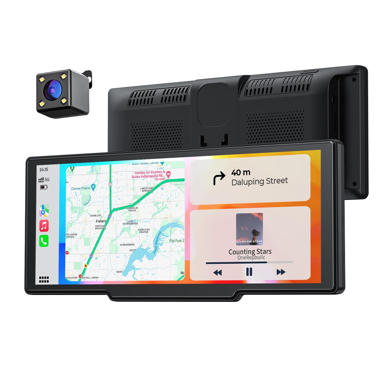 Schermo Portatile Wireless da 8，1" Car Play per Apple CarPlay & Android Auto, Aggiornamenti OTA, Telecamera di Retromarcia, Mirror Link, Bluetooth 5.0, Controllo Vocale, Navigazione GPS, FM
