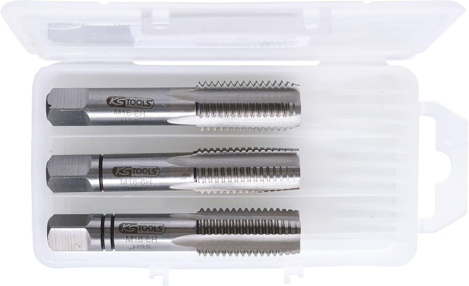 KS TOOLS - 331.0160 - Jeu de 3 tarauds à main HSS, M16 - Résistante aux hydrocarbures, Gris