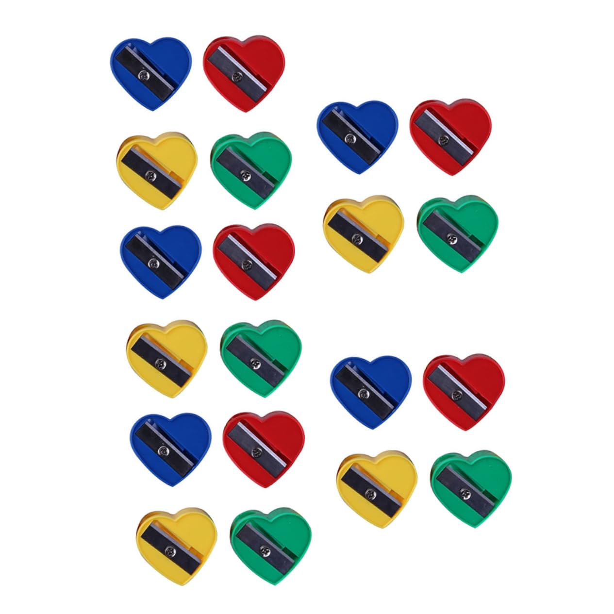 KALLORY 60Pcs Single Hole Pencil Sharpeners Love Design Makeup and Eyebrow Pencil Sharpener for and Office Lightweight Present for Students