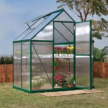 ビニール温室 2枚カバー付き 温室 ビニールハウス グリーンハウス 家庭菜園 Amazon.co.jp: 花園温室 アルミ温室 植物の温室 頑丈な金属