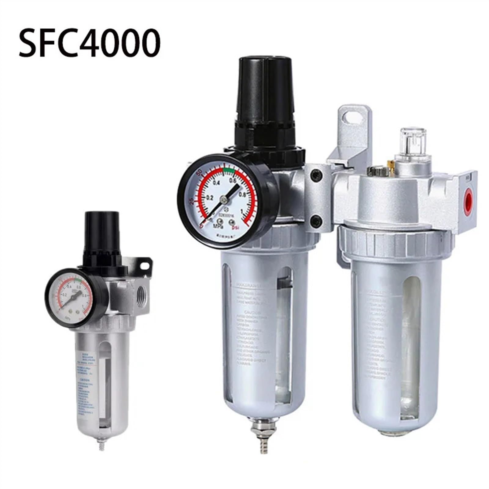 Filtre régulateur pneumatique, Filtre régulateur et lubrificateur pneumatique combinés SFC200 SFC300 SFC400, plusieurs tailles(400)