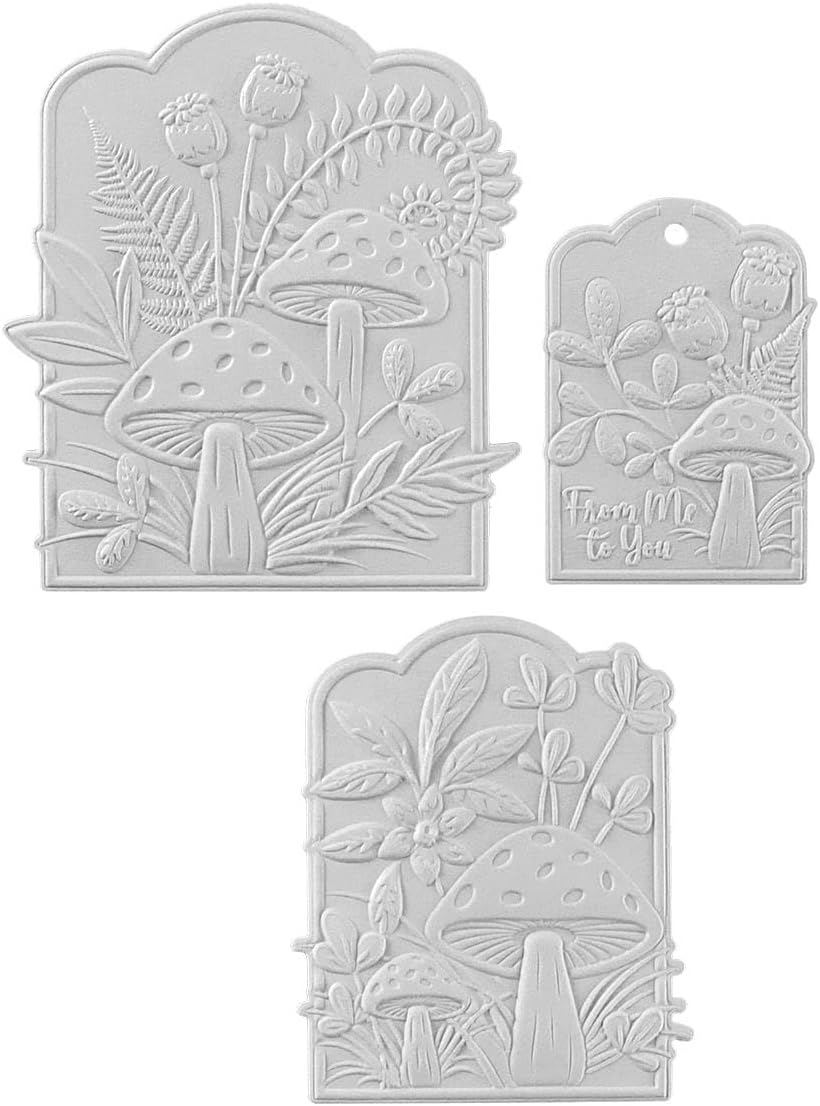 Spellbinders E3D-084 Mushrooms from Me to You 3D Emboss & Cut Folder from The Sealed 3D Botanical Collection