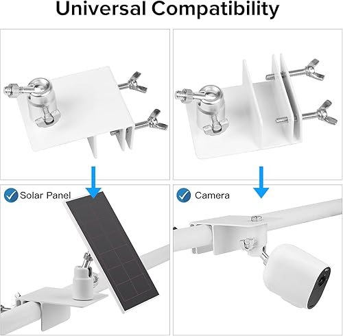 Miniatura 2 de Paquete de 2 soportes de canalón compatibles con el panel solar Arlo Essential, Arlo ProArlo Pro2Arlo UltraPro3, ángulo perfecto para obtener luz