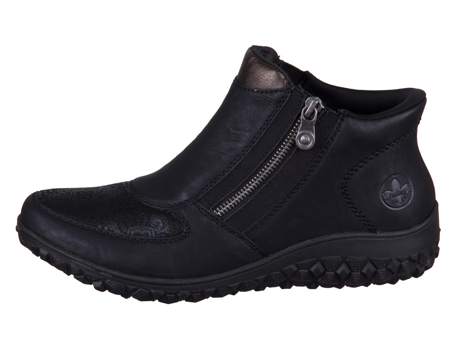 Rieker Damskie 59558 krótkie kozaki, czarne, 43 EU, czarny, 43 EU