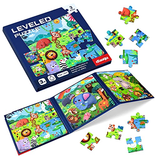 BBLIKE Kinderpuzzel magnetische puzzel dieren puzzel voor kinderen vanaf 3 reisspellen kinderen vanaf 3 educatief speelgoed voor kinderen van 3 tot 5 jaar oud (dierenfeest)