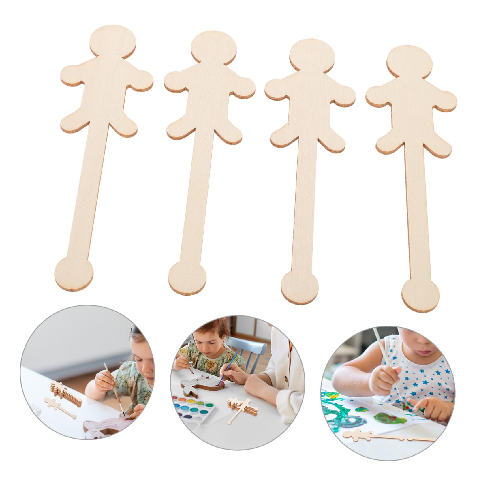 Figuras de Personas de Madera sin Terminar 90 Piezas para Pintar