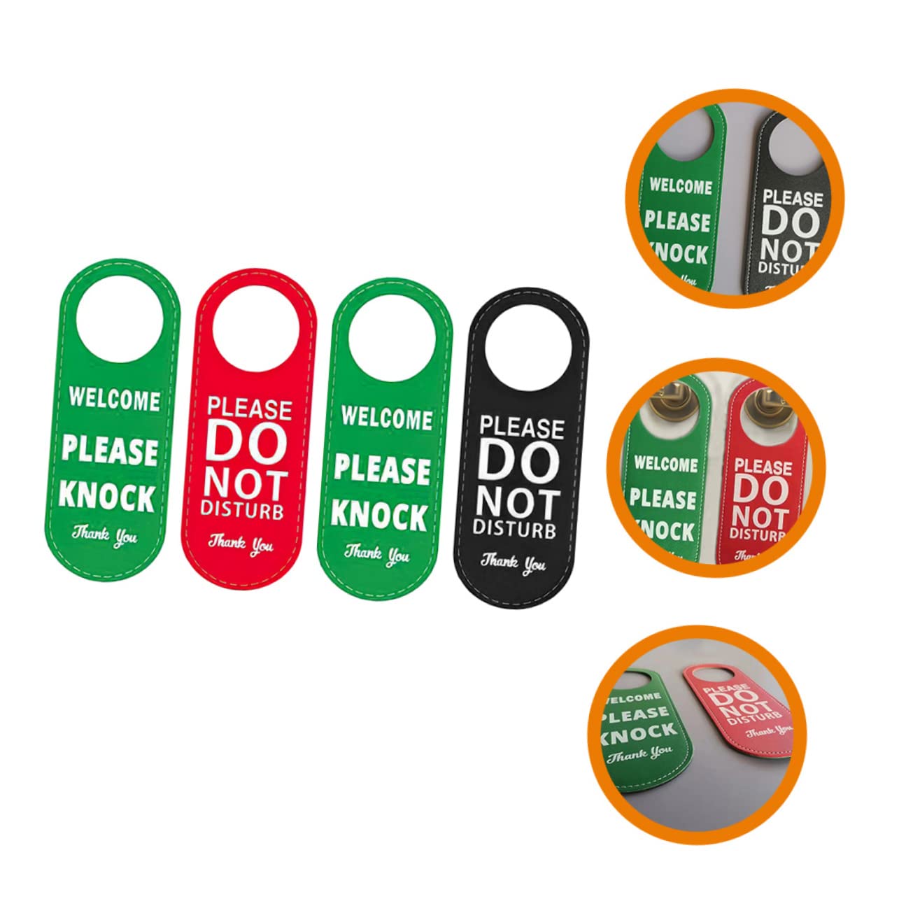 DOITOOL 5 Series Señalización De Hoteles Letrero Puertas Largo Señal Led Señal De Seguridad De Cocina Baño No Molestar Cartel De Doble Cara. Indicador De Puerta Colgante Cuero 2 Piezas X 5