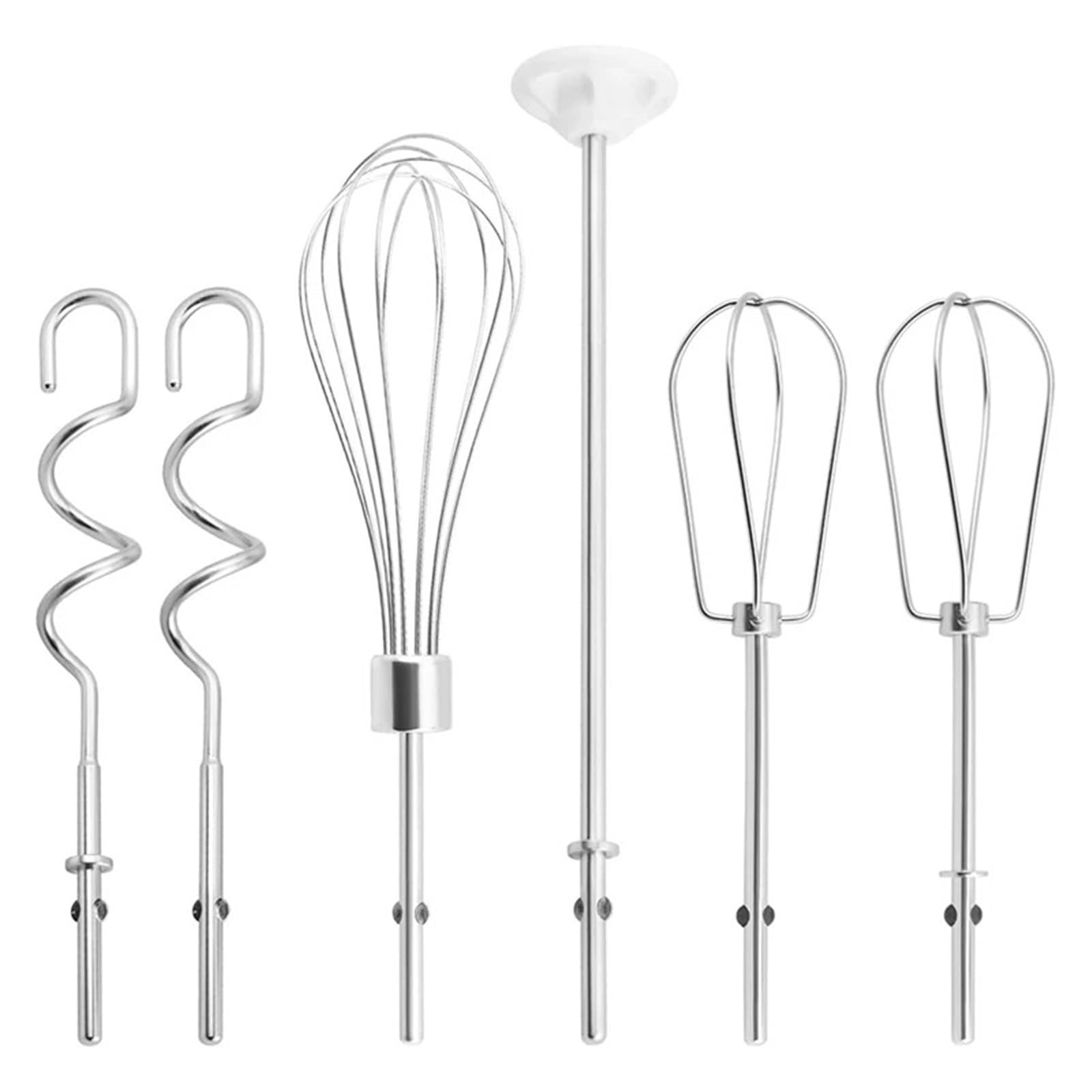 6 accessori for frullatore manuale frullino, frusta, asta for frullare e ganci for impastare, for in acciaio inossidabile for Kitchenaid per Salse, Impasto