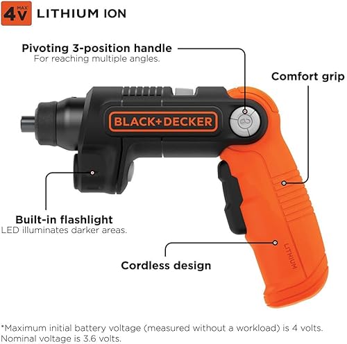 Miniatura 5 de Black+decker BDCSFL20C Destornillador inalámbrico de iones de litio de 4V Max
