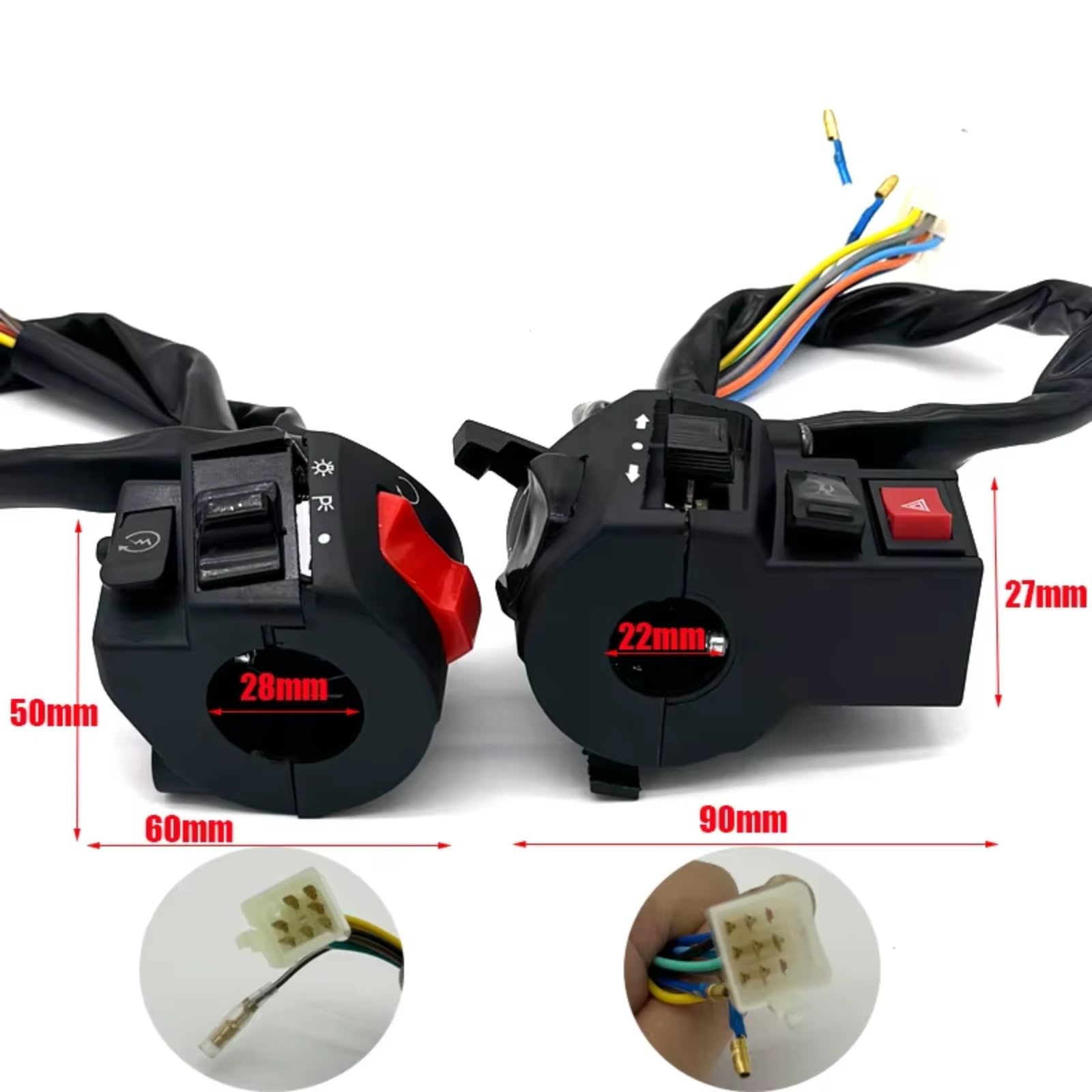 Interruptor señal moto Interruptor Para Moto Manillar Eléctrico De 22mm Para ZS125 Para ZS150, Bocina De Emergencia Faro Señal De Giro Botón Controlador De Arranque Eléctrico(Standard kit)