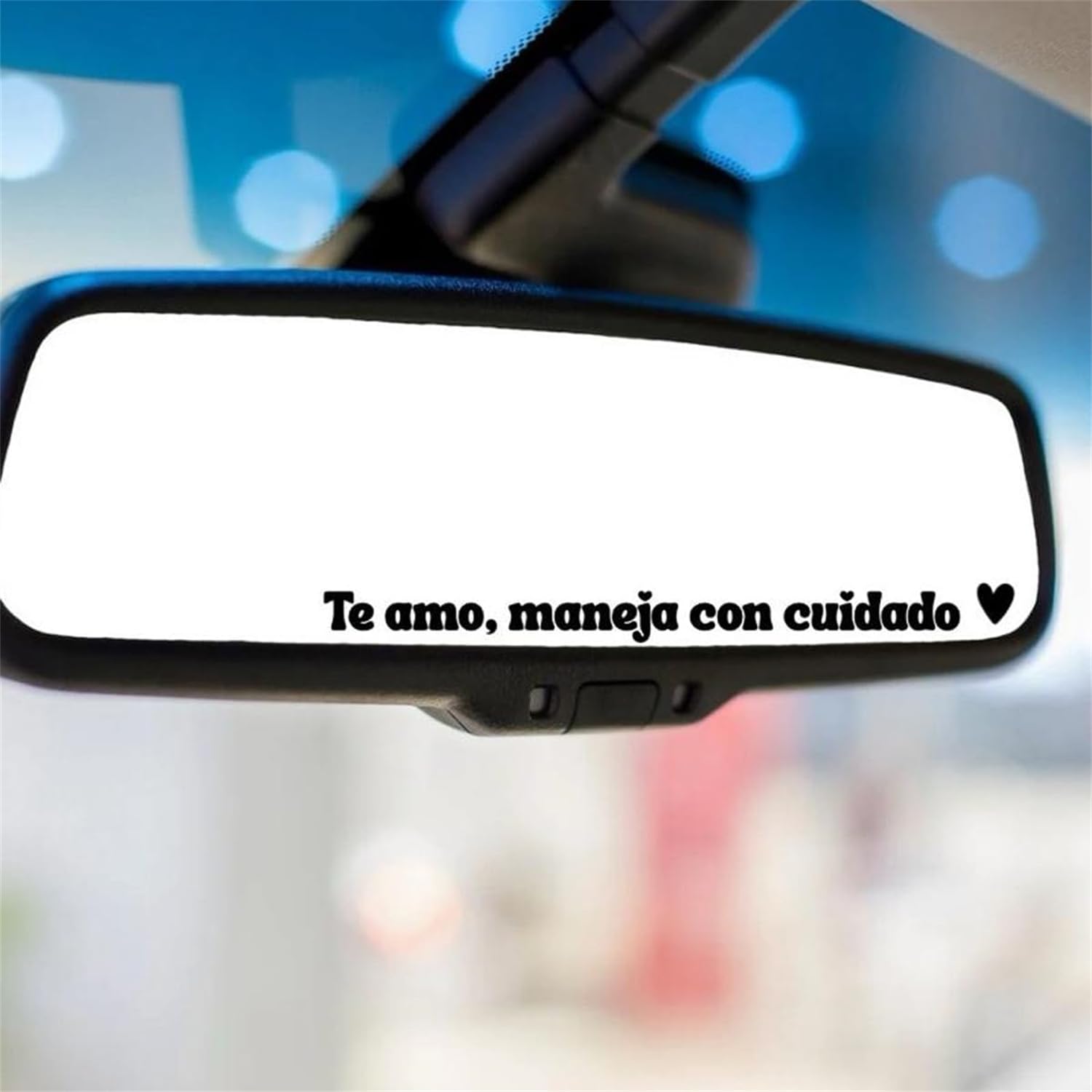 Calcomanías inspiradoras Te amo maneja con cuidado para espejo retrovisor impermeable ventana coche negro 5 unidades