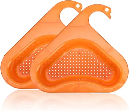 ciciglow 4 PCS Swan Drain Basket for Kitchen Sink, Kitchen Sink Strainer, Multifunctional Kitchen Triangle Sink Filter, Kitchen Sink Accessories,Easy to Disassemble Fits All SinkOrange