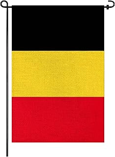 Belgium Garden Flag 12x18, Small Belgian Flags for Outside Double-Sided Burlap Yard Flag, Fade-Resistant, Weatherproof Outdoor Decor for Porch Patio Lawn, Patriotic Holiday Display