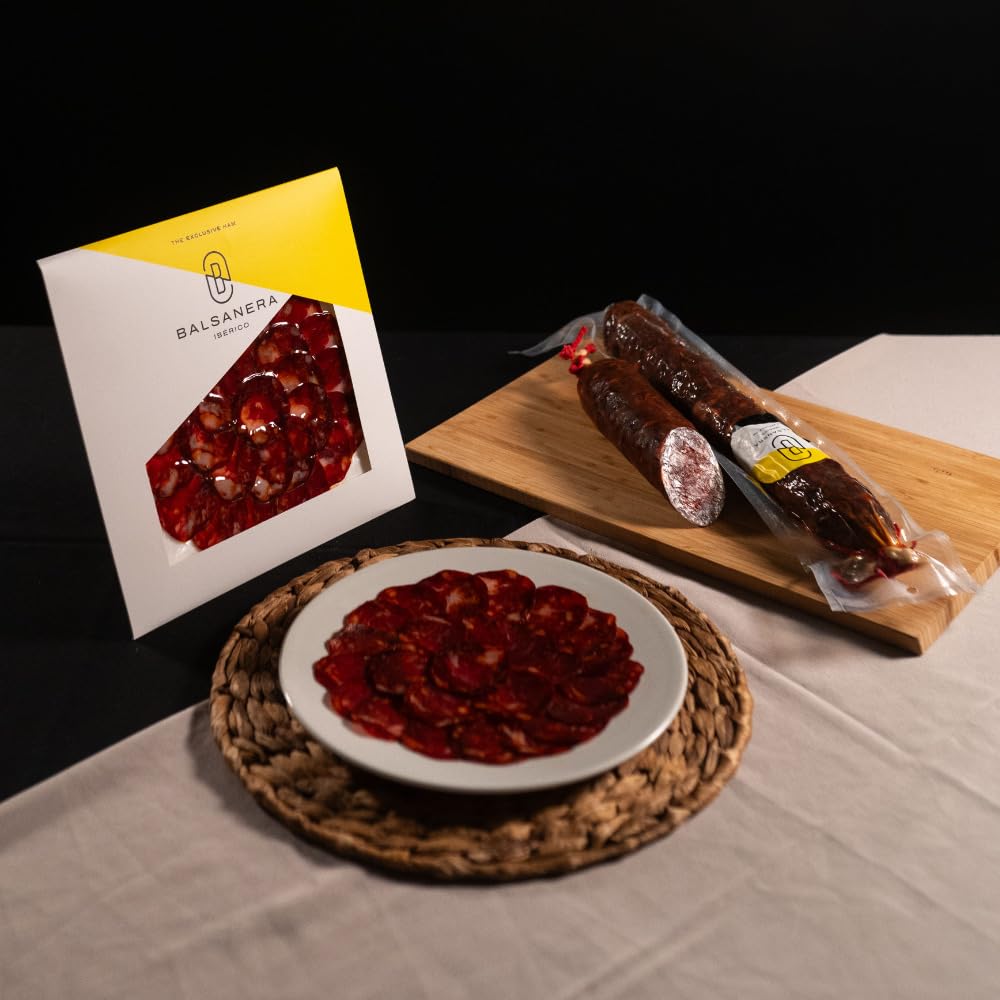 Balsanera Ibérico - Chorizo Iberico di Ghianda (1/2 Pieza) | Peso approssimativo: 500gr | Stagionatura: 4-5 meses | Sottovuoto