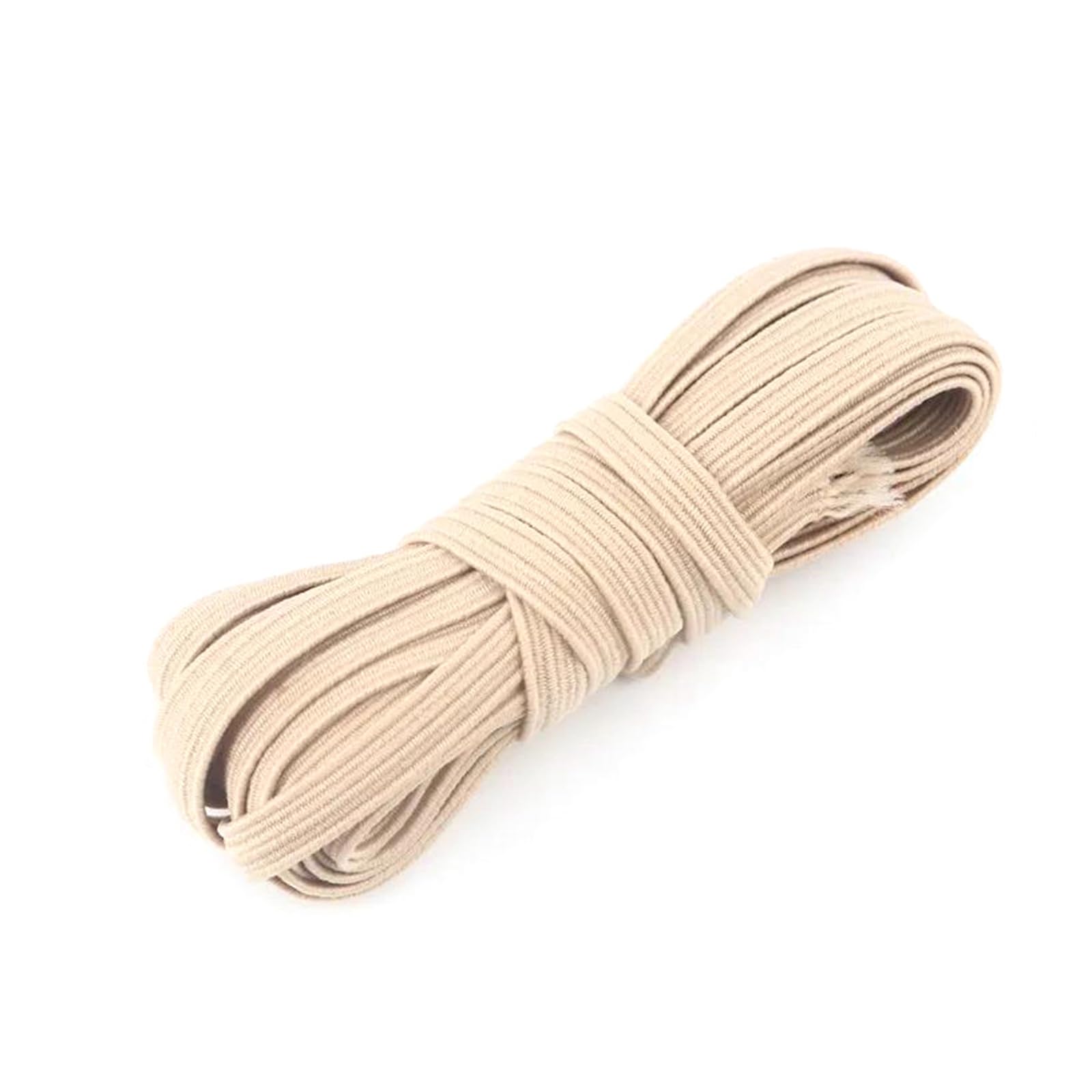 Bandas elásticas Banda elástica Ancha y Plana Banda elástica de poliéster de 30 Metros y 6 mm for decoración del hogar, Accesorios de Costura, Color Rojo, 6 mm(Khaki)