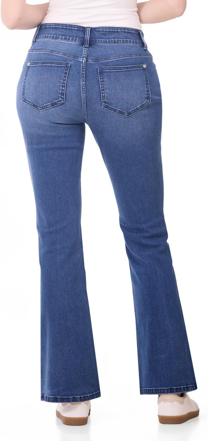Women's Stretchy Pull-On Cindy Mid-Rise Classic Shaping Bootcut Jean