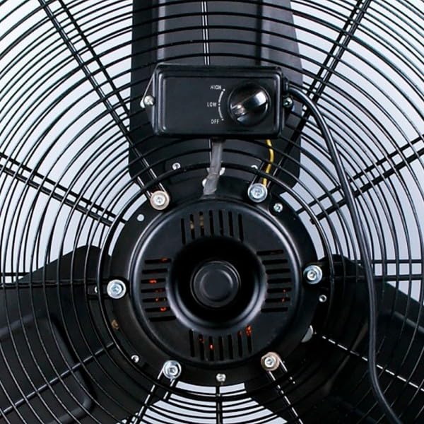 Bilake Ventilador Industrial de Suelo con Ruedas | Portátil y Cabezal Orientable | Motor AC Eficiente | Rejilla de Seguridad | Almacenes, Gimnasios, Colegios, Fábricas, Talleres (Ø98cm | 630W)