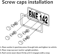 Vista 7 de Indeed BUY License Plate Frames Black, 2 Pcs 4 Holes Car Licenses Plate Covers Stainless Steel Holders Frame for Plates with Screw Caps.