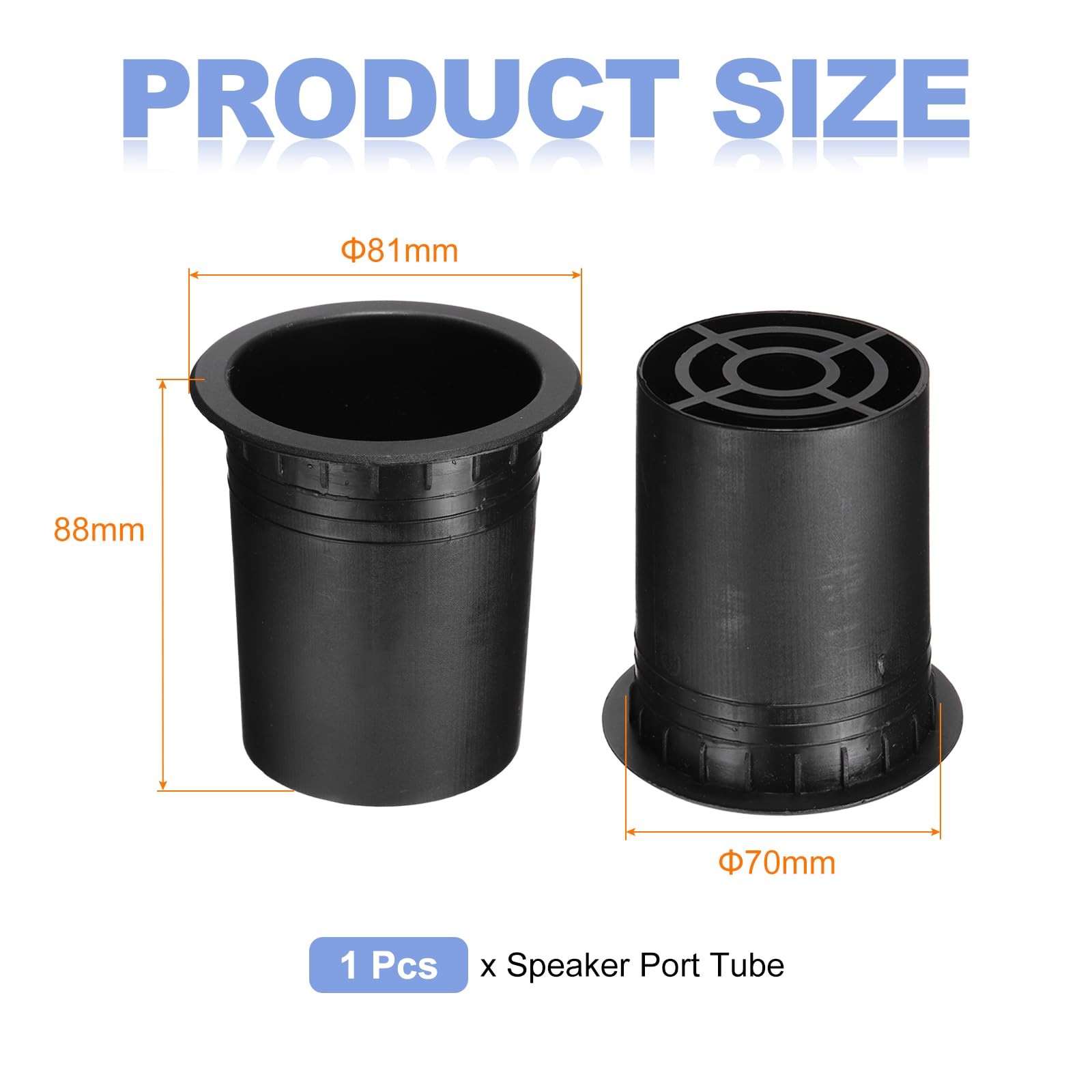 uxcell 70mm x 88mm Speaker Port Tube Subwoofer Tube Bass Woofer Box