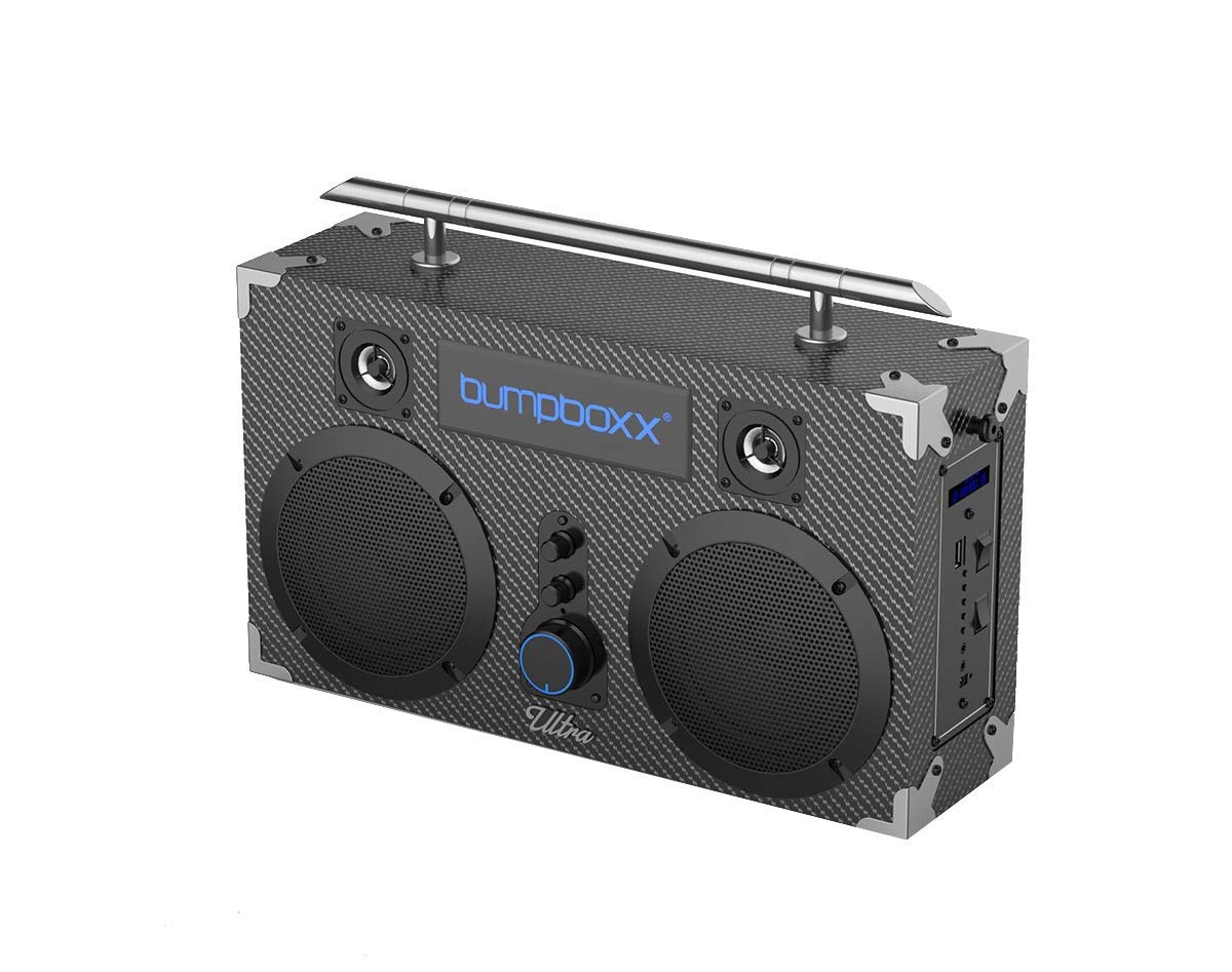 Bumpboxx Bluetooth Boombox Ultra Carbon Fiber Retro Boombox with