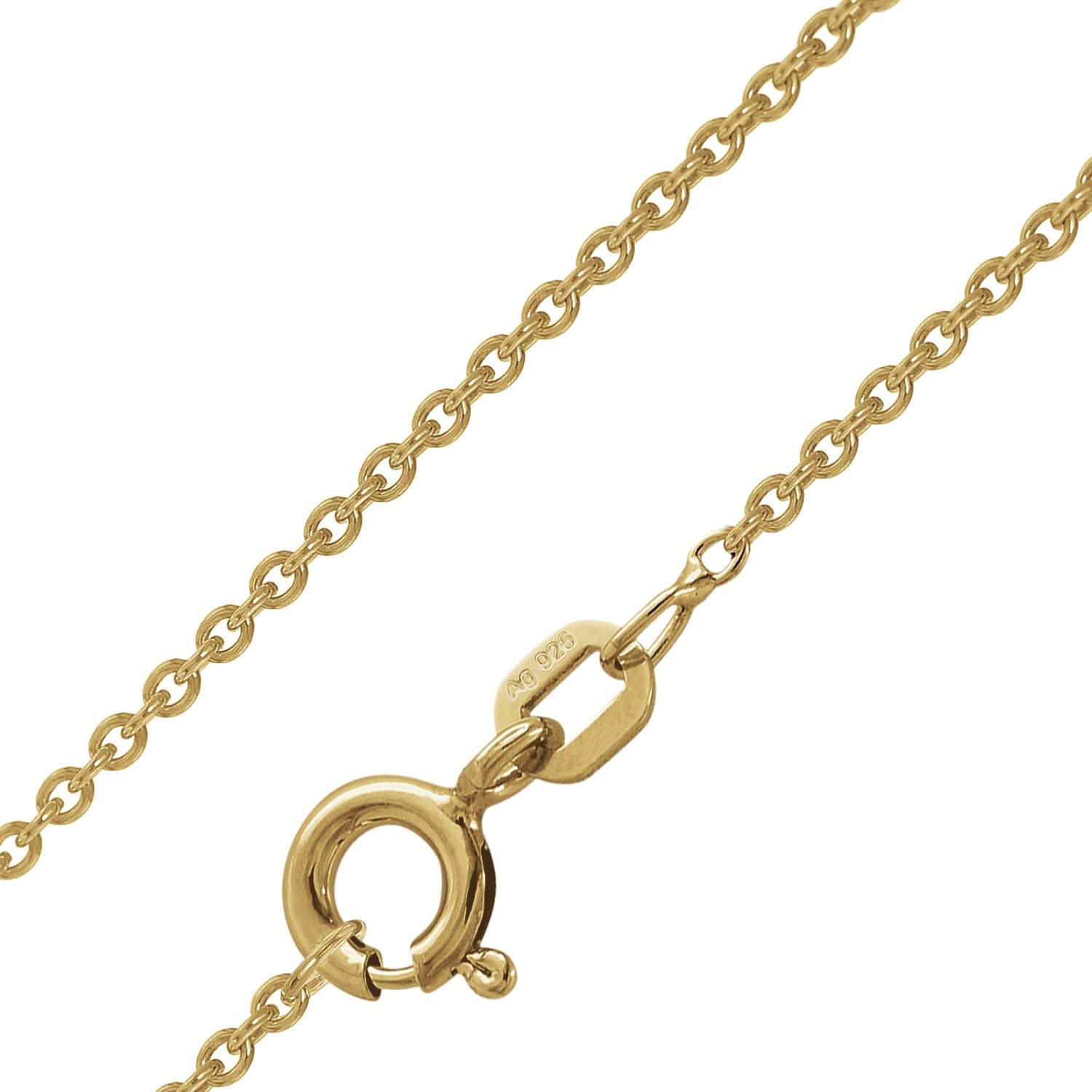 trendor Kreuz-Anhänger 24 mm Gold 585 + Silberkette goldplattiert 75543 | 50 cm Herren-Halskette, elegantes Geschenk für Männer