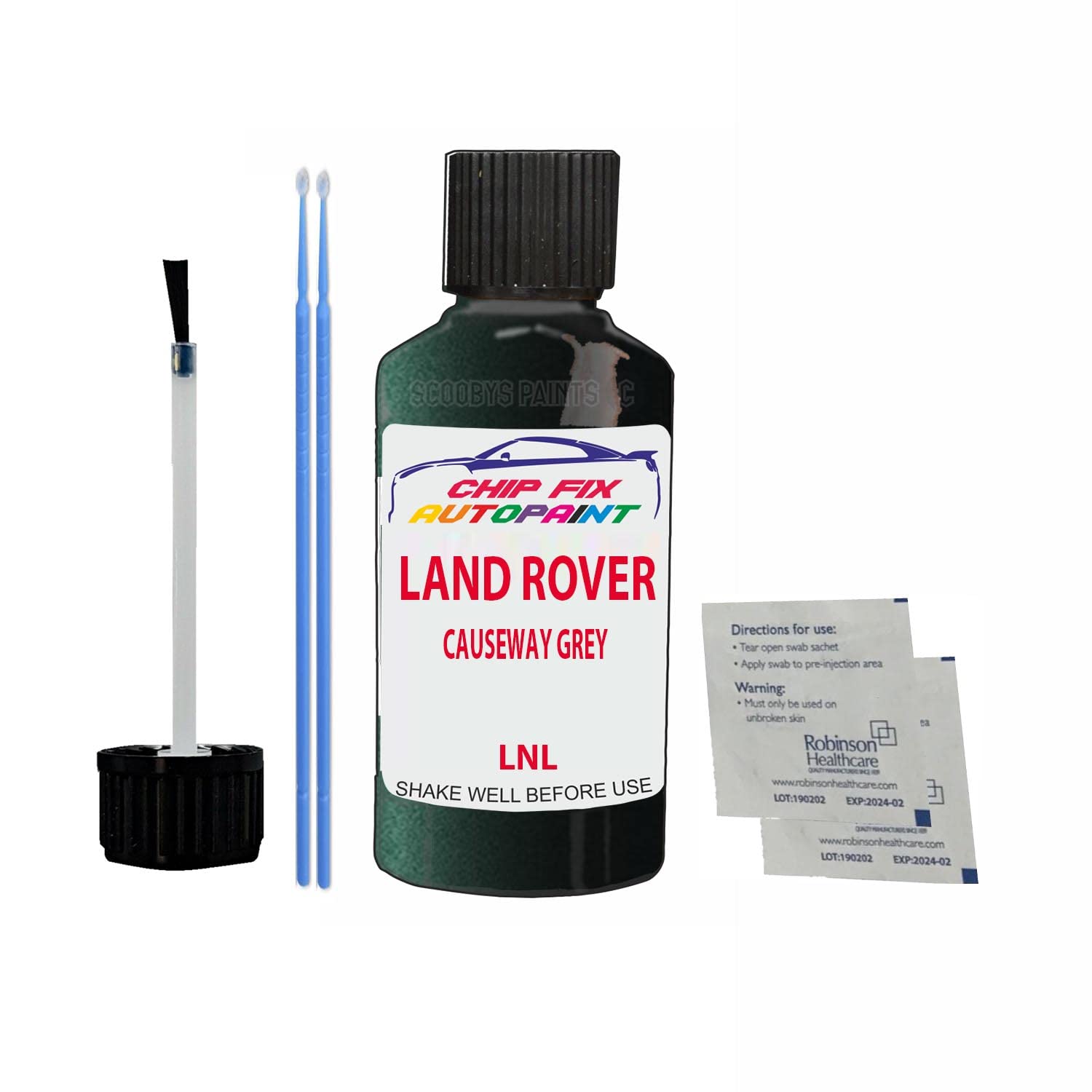 Scoobys Paints Back In The Mix Causeway Grey Touch Up Paint For Land Rover Lr4 Lnl 2012-2015 30Ml Bottle Brush Scratch Stone Chip Repair Pen