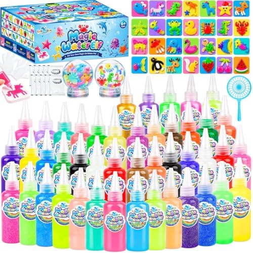 Louseadon Magic Water Elf Toy Kit, 45 Gel & 28 Molds, Squishy Maker Set