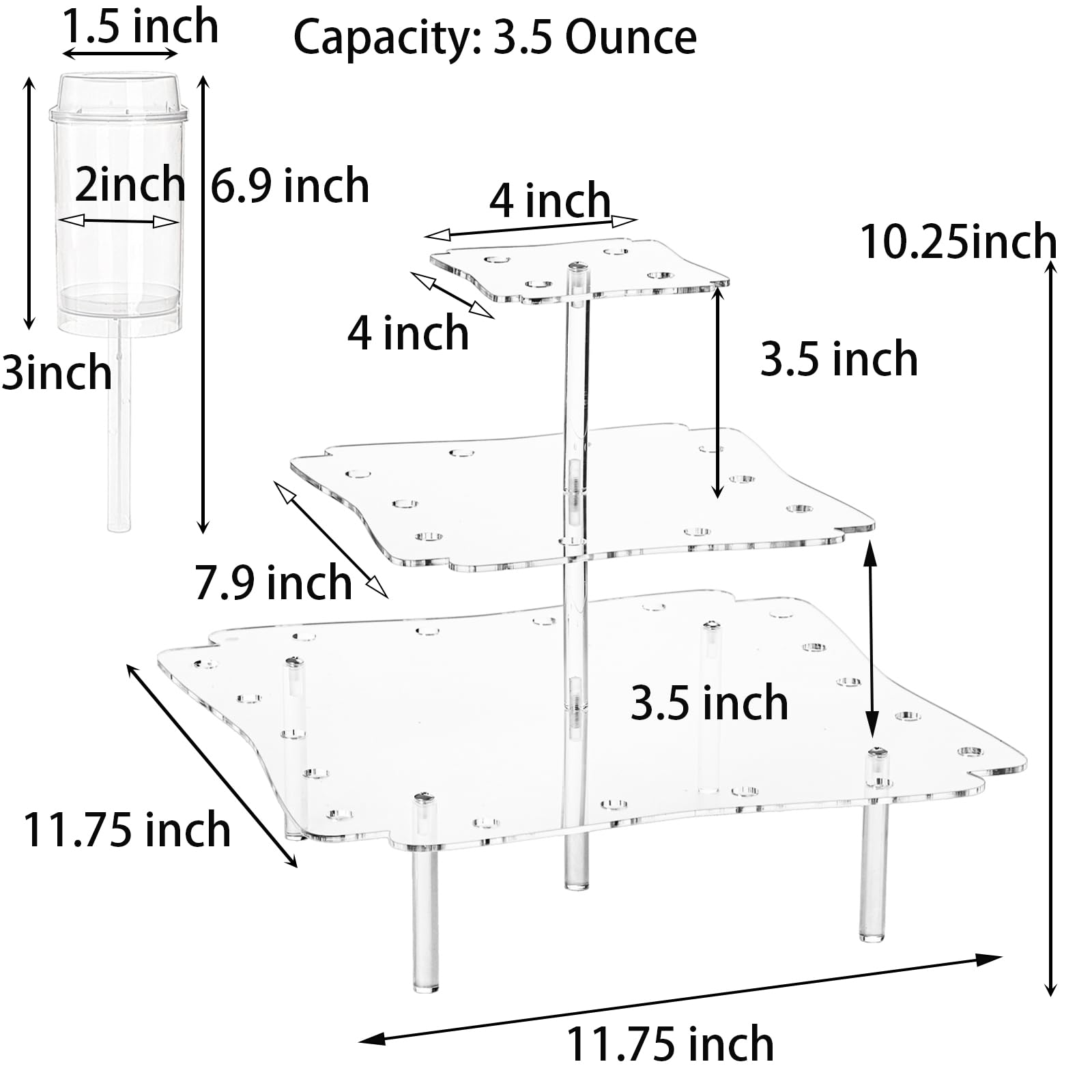 TOPZEA 32 Pack Cake Containers with 32 Holes, Acrylic Clear Push Pop Cake Stand, Plastic Reusable Round Shaped Cake Pop Shooters Cup with Lids & Treat Stand for Wedding Birthday Christmas Party