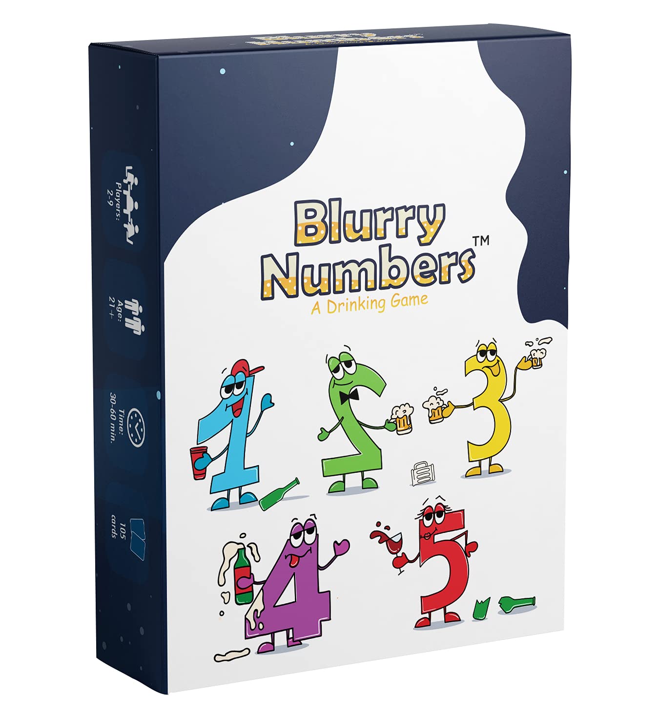 Blurry Numbers Drinking Card Game - Party Card Game for Couples, Groups and Game Night - Fun Version of Classic Card Game with a Wild Twist - 105 Cards, 2-9 Players