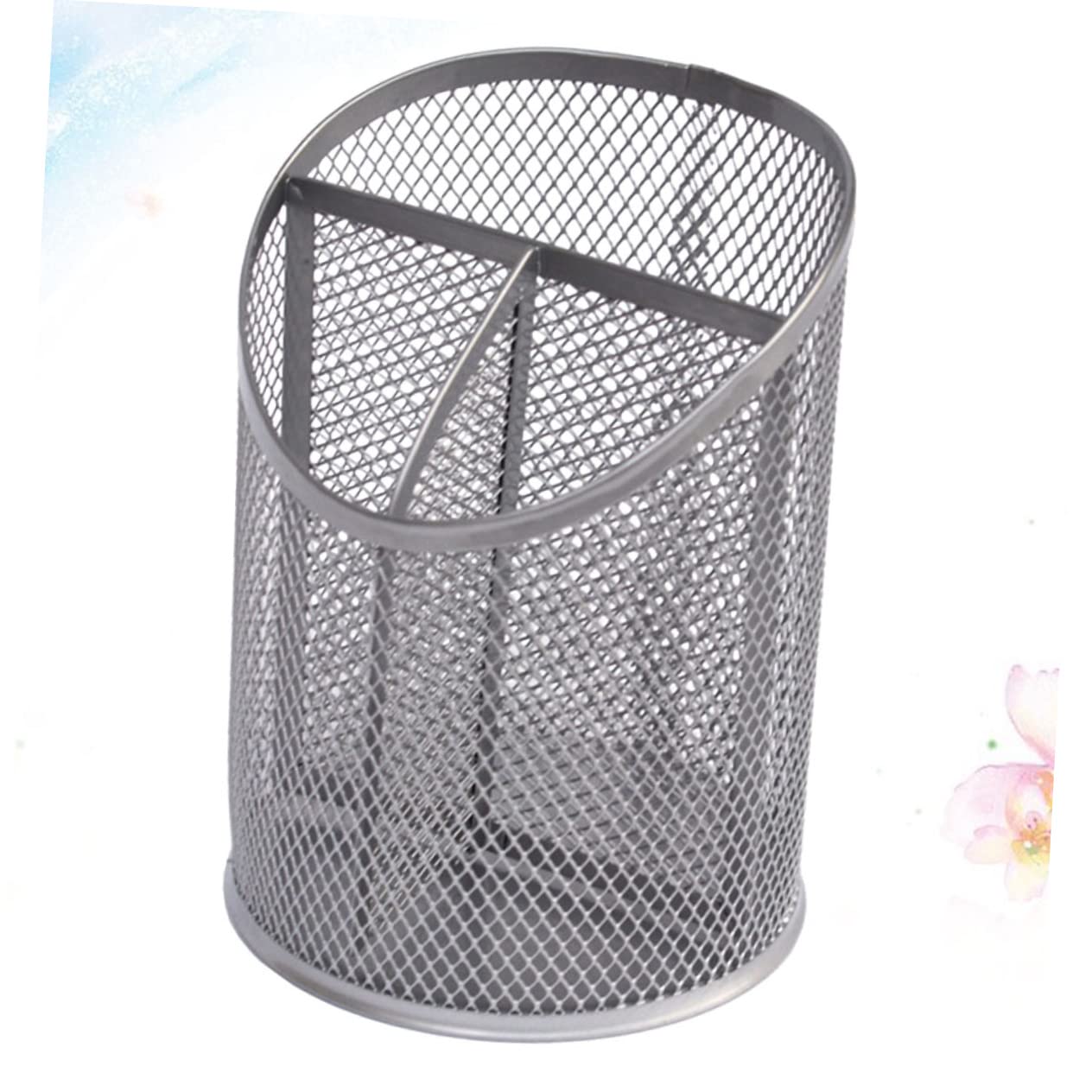 NUOBESTY 3 Pezzi Portapenne in Metallo Contenitore Per Scrivania Organizer Da Scrivania in Argento Portapenne