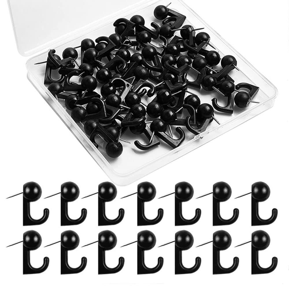 VAPKER 150Pcs Zwarte Duim Tacks Plastic Decoratieve Push Pins Platte Hoofd Stalen Punt Muur Pins Kleine Gear Styled Plastic Pushpins voor Cork