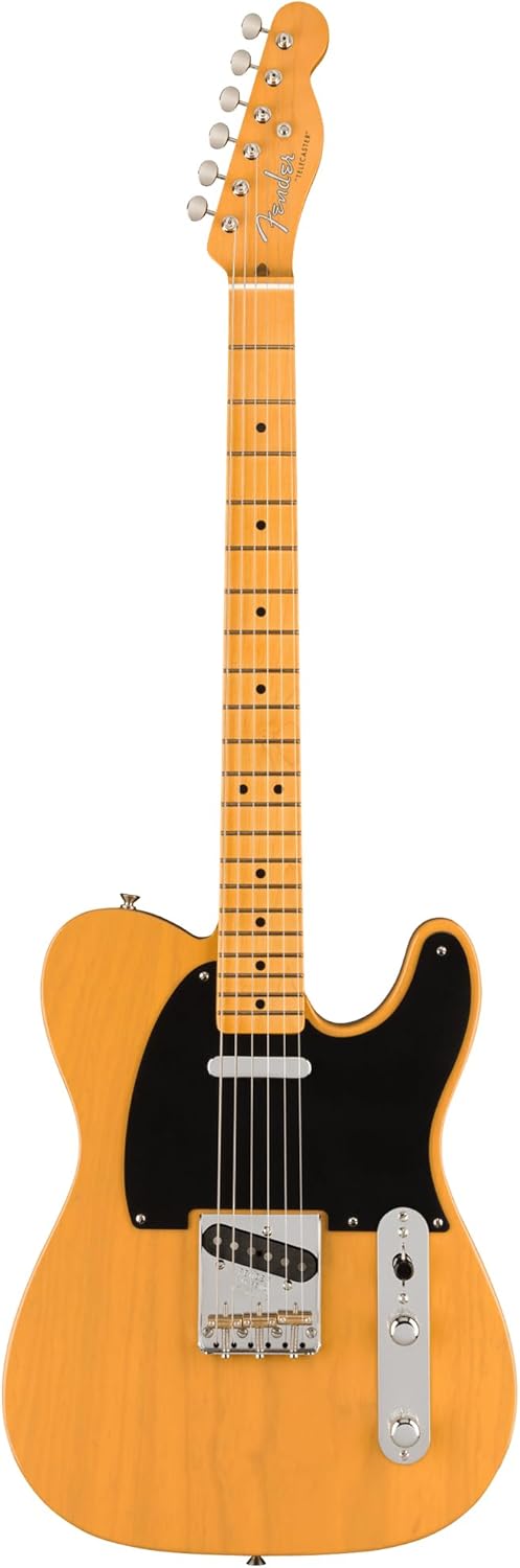 Fender American Vintage II 1951 Telecaster - Butterscotch Blonde Bundle with Case, Hat, Strap, Cable, and Guitar Cleaning Kit