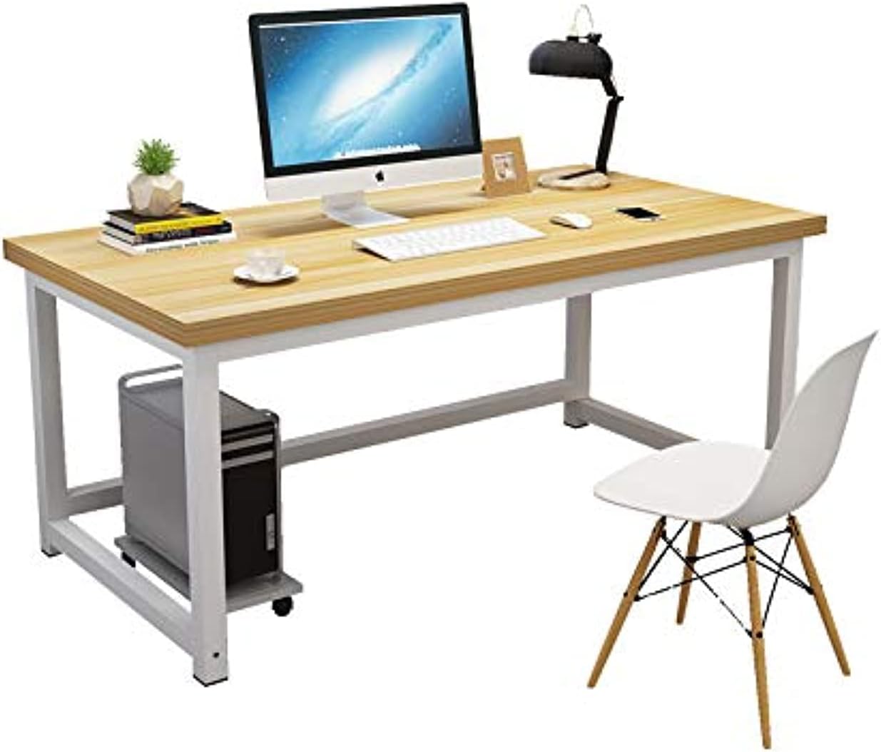 Verreal Large Office Desk with Extra Strong Legs and 2.5cm Thicker Tabletop - 120cm