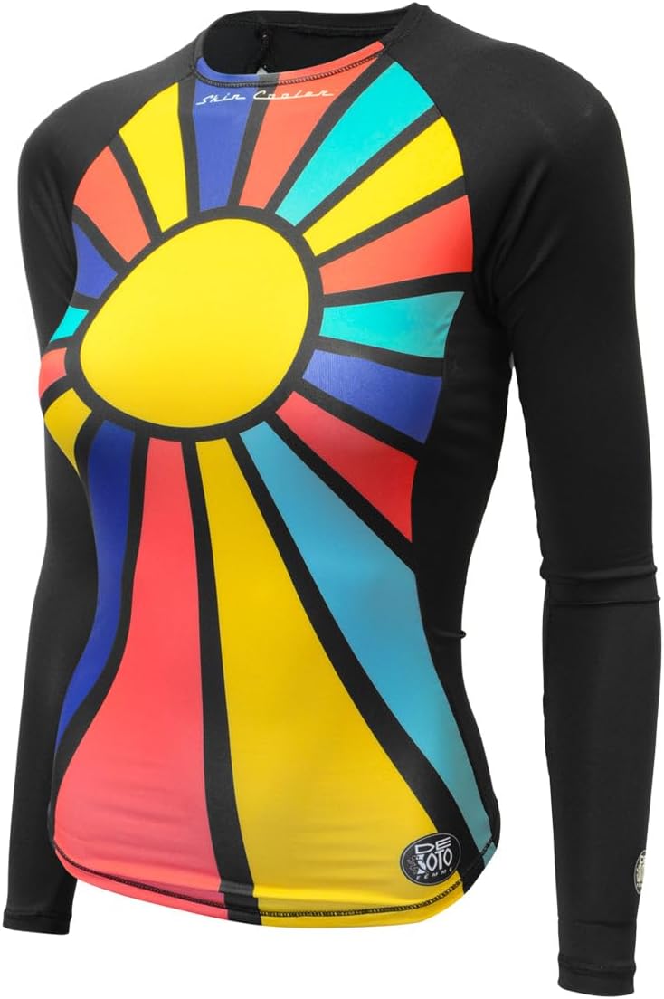 De Soto Femme Skin Cooler Long Sleeve Top – Cooling When Wet, UVB Protection, Snug/Triathlon Fit