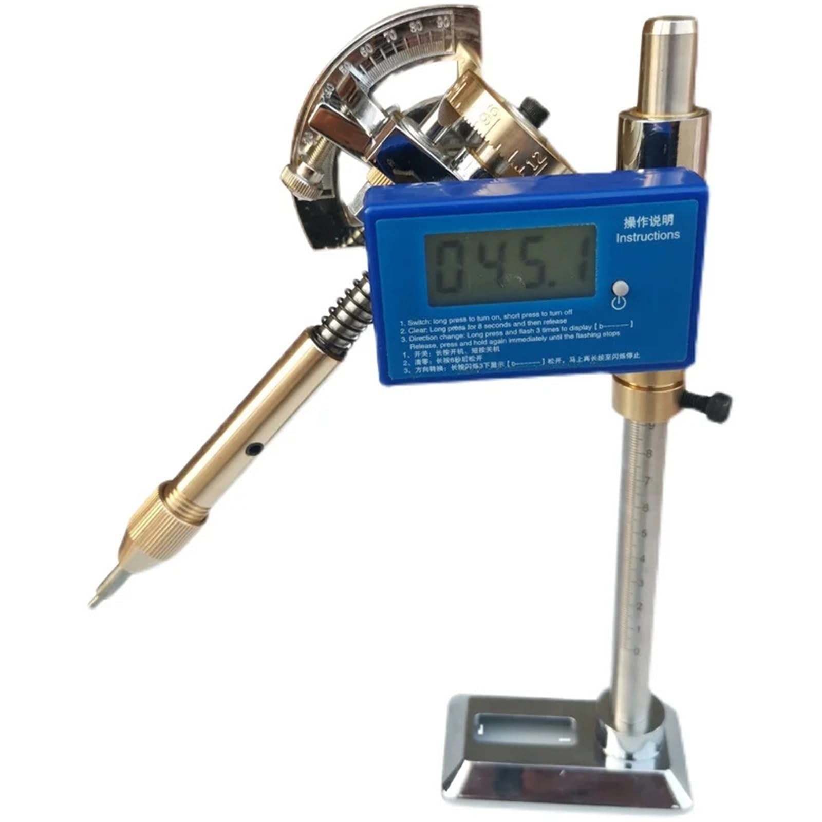 JVDDI Digital Display Gemstone Manipulator Jewelry Jade Facet Grinder Polishing Machine Corner Manipulator Engraving Knife Grinding Handle(96 Index Gear)