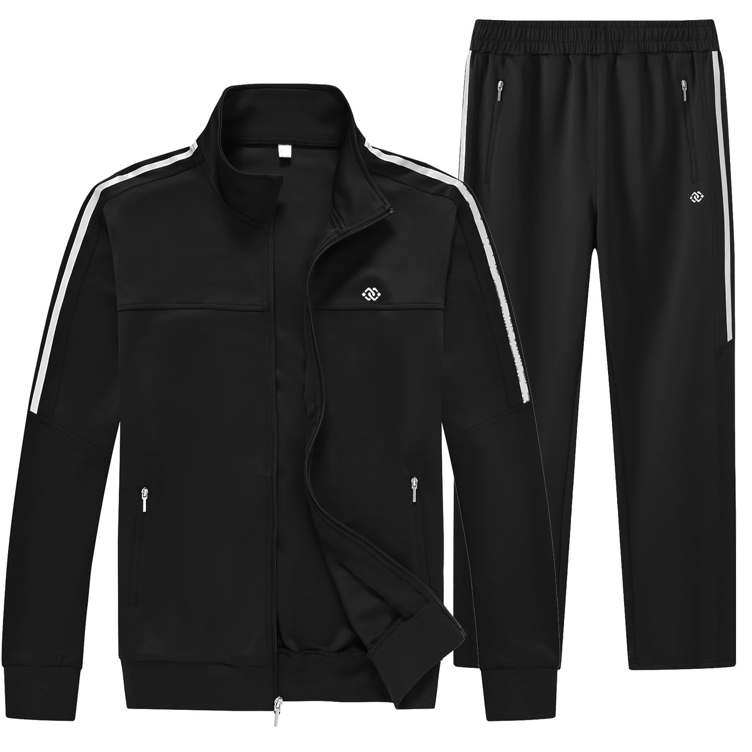MoFiz Survêtement Hommes Ensemble Sport Jogging Col droit Combinaison de sport avec fermeture éclair