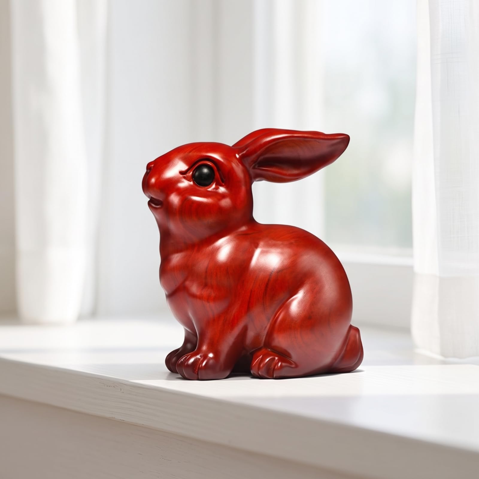 Colcolo Statuetta di Conio da Tavolo Figurina | Finitura e Levigata, Conietti Intaati in Legno, per Soggiorno, Ufficio, Ingresso, 26CM
